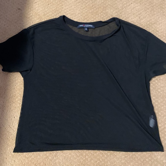 Black mesh crop top - Picture 1 of 2